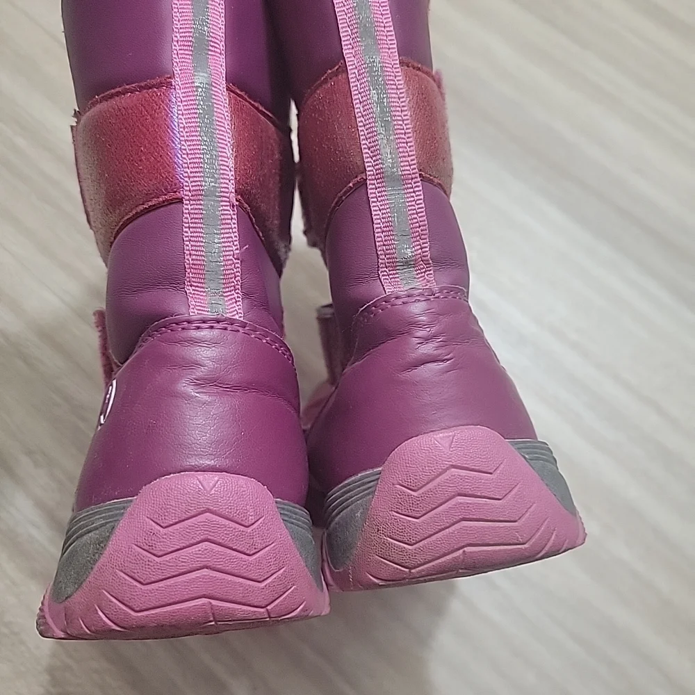 Lands' End Girls Pink/ Purple Snowboots  Insulated Waterproof‎ Size 4M